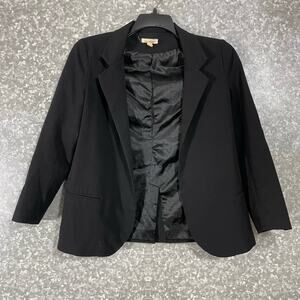 Silence + Noise Women's Preppy Black Open Front Blazer - Size Small - Minimalist